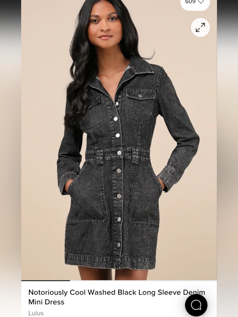 Lulus Notoriously Cool washed black denim mini dress - Picture 4 of 4